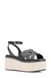 Aquatalia Diana Luxe Water Repellent Platform Sandal In Black