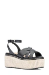Aquatalia Diana Luxe Water Repellent Platform Sandal In Black