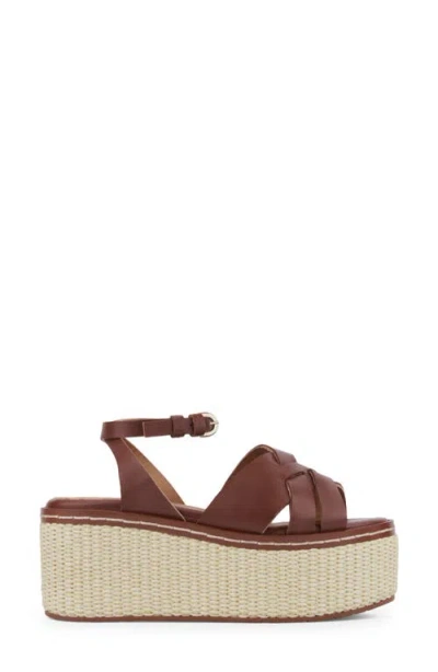 Aquatalia Diana Luxe Water Repellent Platform Sandal In Brown