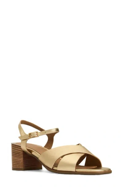 Aquatalia Domenica Weatherproof Ankle Strap Sandal In Gold