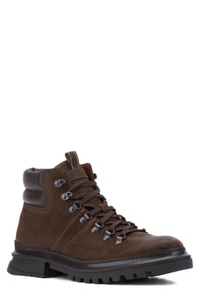Aquatalia Edwin Weatherproof Lace-up Boot In Cognac/dark Brown