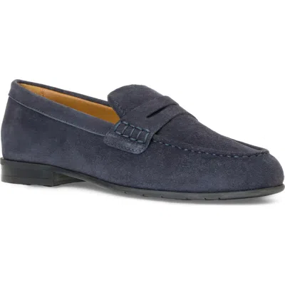 Aquatalia Ellis Waterproof Suede Penny Loafers In Blue