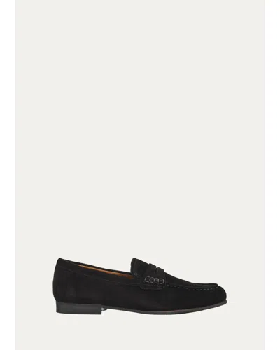 Aquatalia Ellis Suede Penny Loafers In Animal Print