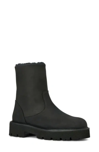 Aquatalia Eloise Genuine Shearling Lined Bootie In Black