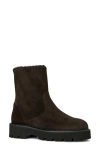 Aquatalia Eloise Shearling-lined Suede Ankle Boots In Brown