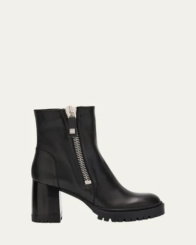 Aquatalia Emma Water-resistant Leather Ankle Boots In Black