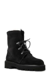 Aquatalia Eva Faux Shearling Cuff Hiker Boot In Black