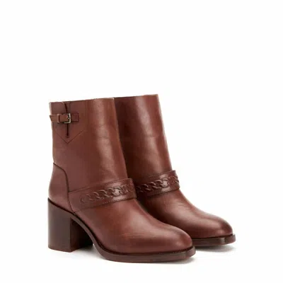 Aquatalia Evette Leather Booties In Brown