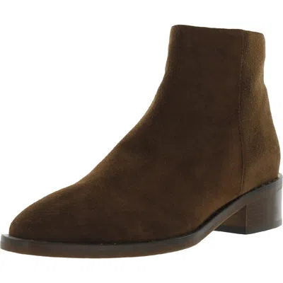 Aquatalia Faelynn Suede/studs Womens Zipper Booties In Brown