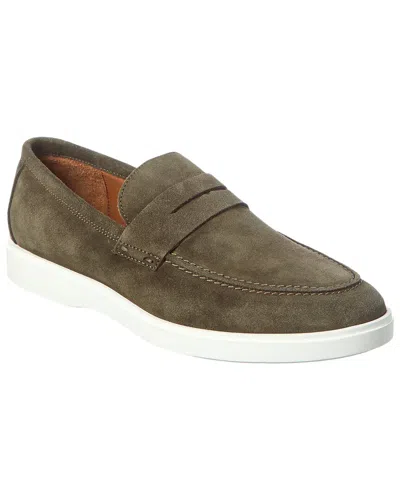 Aquatalia Franco Weatherproof Suede Loafer In Green