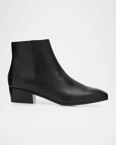 Aquatalia Fuoco Icon Leather Ankle Booties In Black