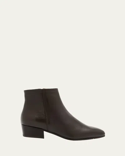 Aquatalia Fuoco Leather Ankle Booties In Brown