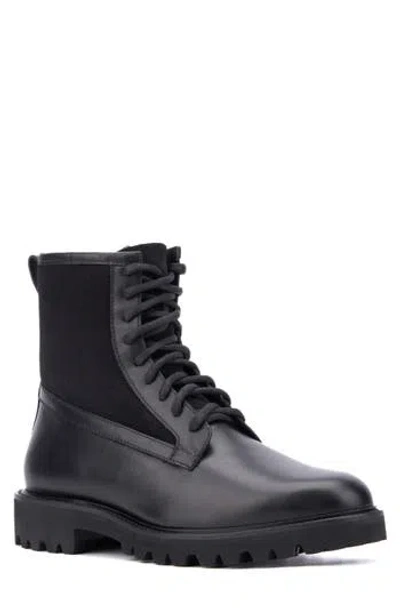 Aquatalia Gitano Genuine Shearling Lined Water Repellent Boot In Black
