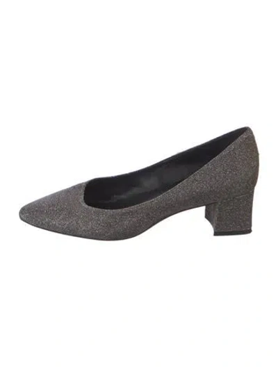 Pre-owned Aquatalia Glitter Accents Pumps In Silver