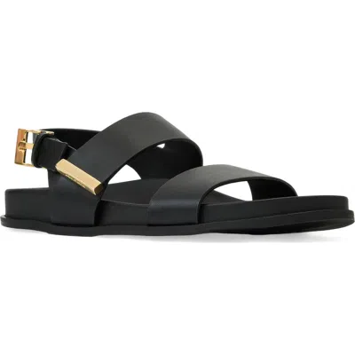 Aquatalia Irma Weatherproof Quarter Strap Sandal In Black