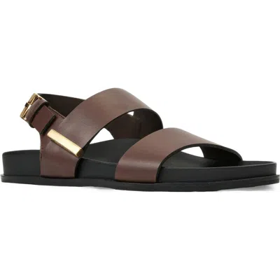 Aquatalia Irma Weatherproof Quarter Strap Sandal In Brown