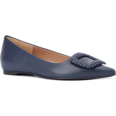 Aquatalia Jena Pointed Toe Flat In Marine
