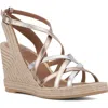 Aquatalia Jenni Water Repellent Ankle Strap Espadrille Platform Wedge Sandal In Multi