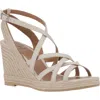 Aquatalia Jenni Water Repellent Ankle Strap Espadrille Platform Wedge Sandal In Neutral