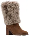 Aquatalia Jolie Suede Shearling Mid Boots In Brown