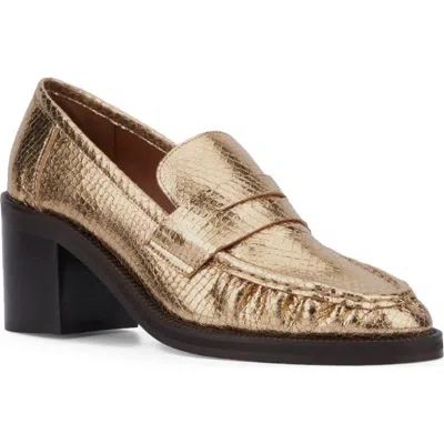 Aquatalia Josette Penny Loafer Pump In Gold
