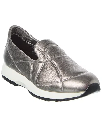 Aquatalia Katya Waterproof Leather Sneaker In Gray