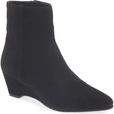 Aquatalia Kellini Waterproof Leather Wedge Bootie In Black