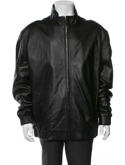 Pre-owned Aquatalia Lambskin Bomber Jacket In Green