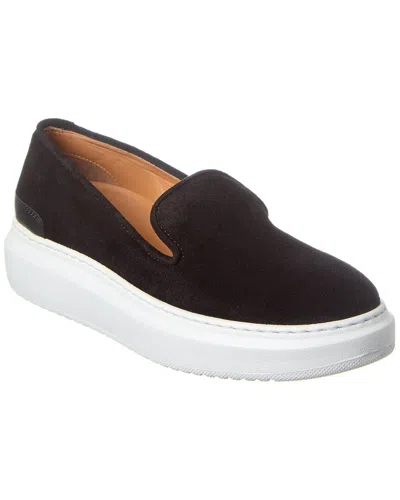 Aquatalia Lanie Weatherproof Suede Sneaker In Black