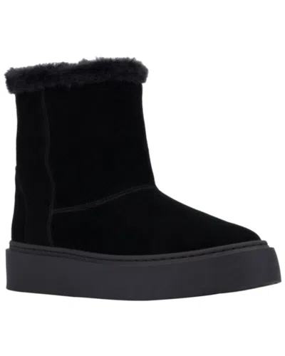 Aquatalia Lavina Weatherproof Suede Boot In Black