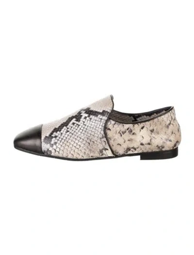 Pre-owned Aquatalia Leather Animal Print Loafers