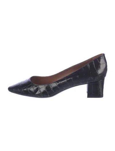 Pre-owned Aquatalia Leather Animal Print Pumps In Blue