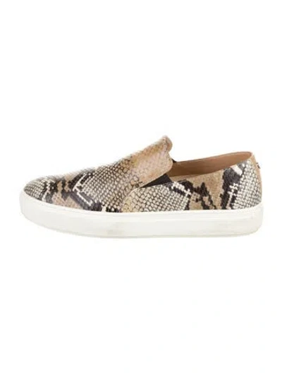 Pre-owned Aquatalia Leather Animal Print Sneakers In Multi
