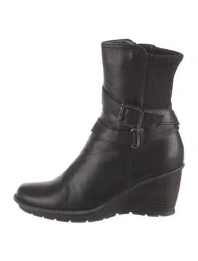 Pre-owned Aquatalia Leather Boots In Black