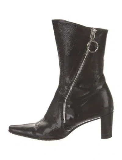 Pre-owned Aquatalia Leather Boots In Black