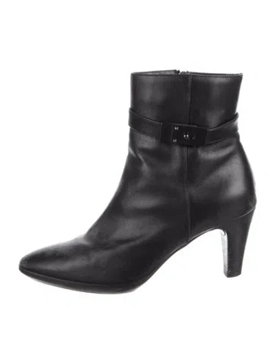 Pre-owned Aquatalia Leather Boots In Black