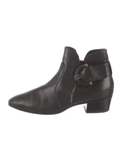 Pre-owned Aquatalia Leather Boots In Grey