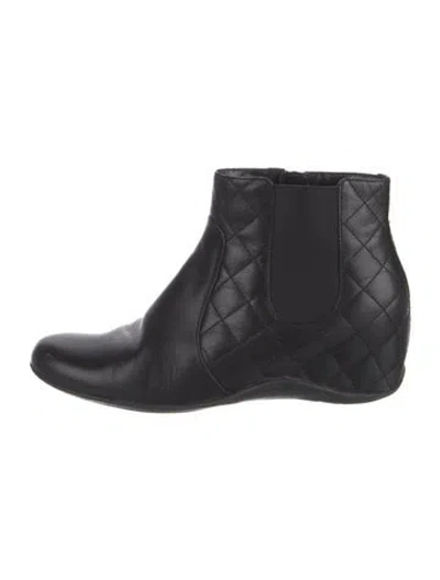 Pre-owned Aquatalia Leather Chelsea Boots In Black