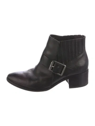 Pre-owned Aquatalia Leather Chelsea Boots In Black