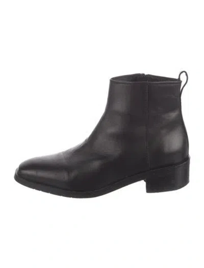 Pre-owned Aquatalia Leather Chelsea Boots In Black