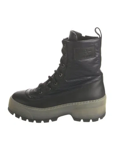 Pre-owned Aquatalia Leather Combat Boots In Green
