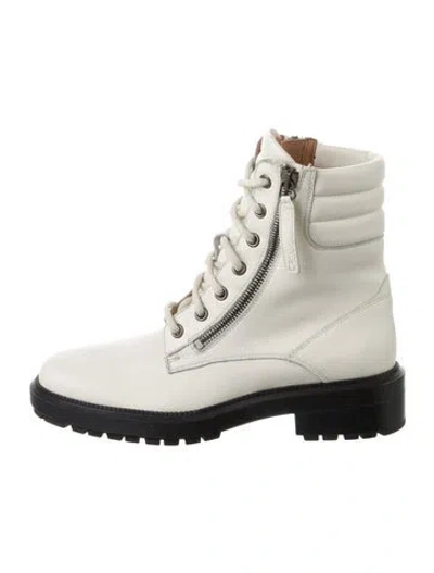 Pre-owned Aquatalia Leather Combat Boots In Neutral