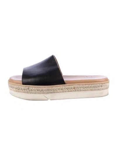 Pre-owned Aquatalia Leather Espadrilles In Black
