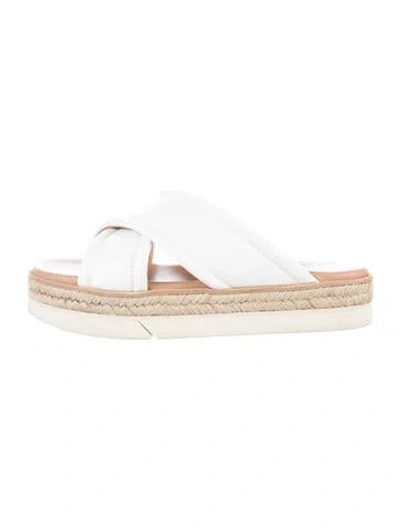 Pre-owned Aquatalia Leather Espadrilles In White