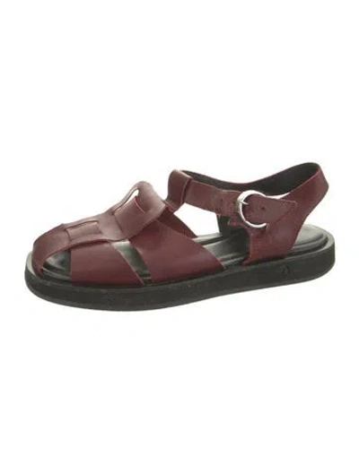 Pre-owned Aquatalia Leather Flats In Burgundy