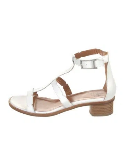 Pre-owned Aquatalia Leather Gladiator Sandals In White