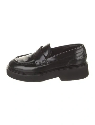 Pre-owned Aquatalia Leather Loafers In Black