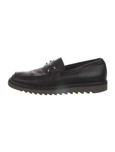 Pre-owned Aquatalia Leather Loafers In Black