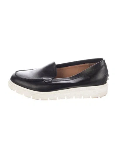Pre-owned Aquatalia Leather Loafers In Blue