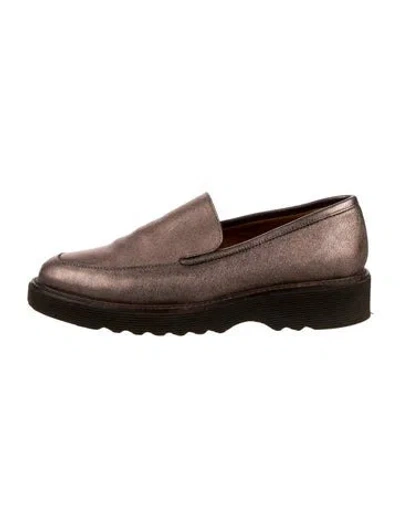 Pre-owned Aquatalia Leather Loafers In Brown
